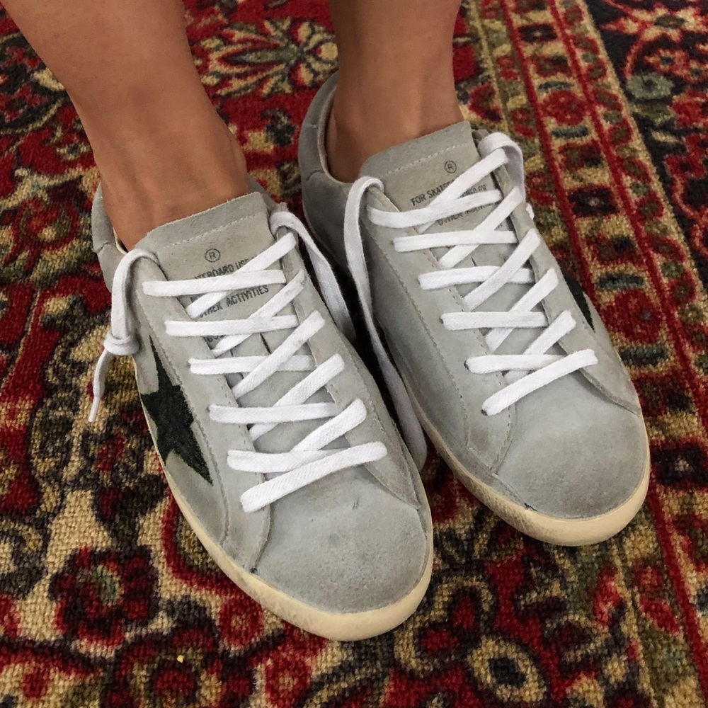Grey suede Golden Goose Superstar Sneakers 35